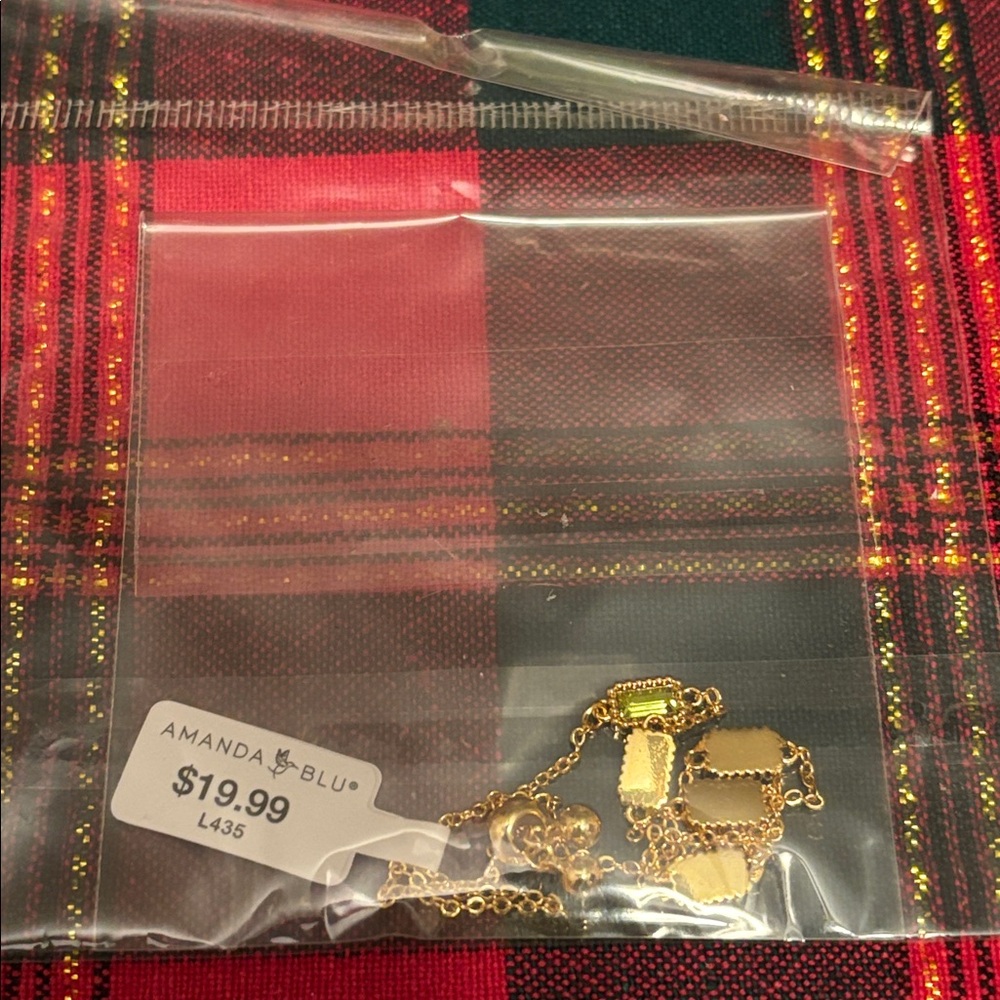 NEW Amanda Blu Gold Cubic Zirconia Green/Emerald Station Bracelet